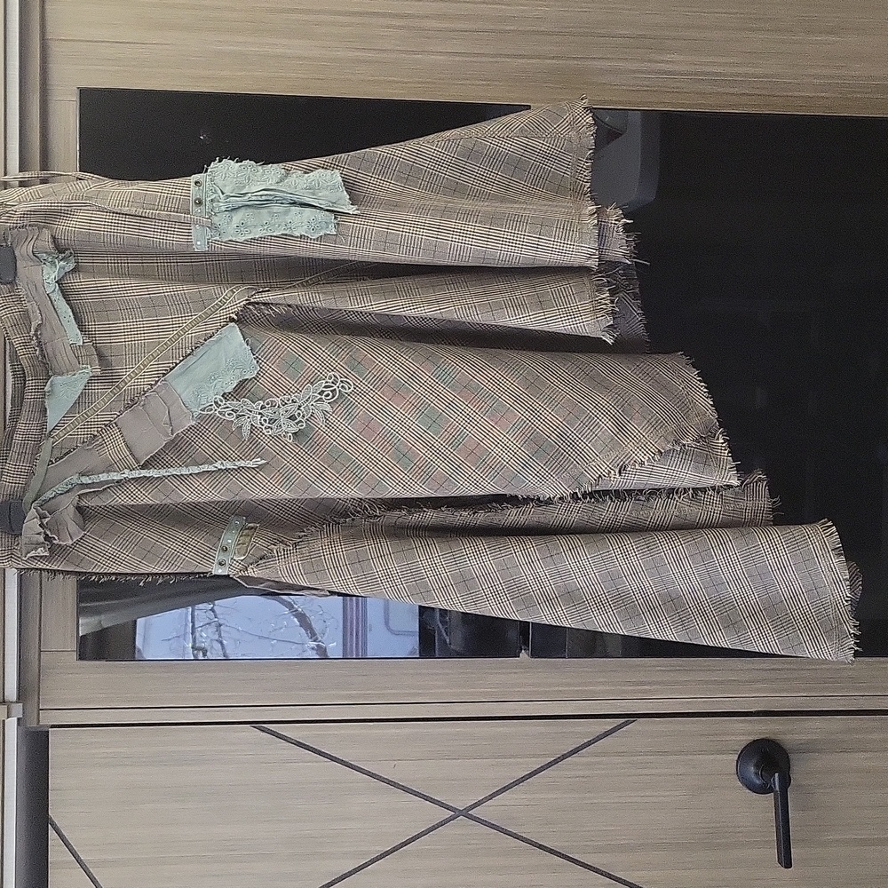 "Boho","(WILL BE GONE SOON)!cottagecore,aysemetrical Plaid/patchwork,skirt"